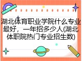 湖北体育职业学院什么专业最好，一年招多少人(湖北体职院热门专业招生数)