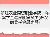 浙江农业商贸职业学院一年奖学金最多能拿多少(浙农商奖学金最高额)