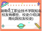 湖南化工职业技术学院知名校友有哪些，校史介绍(湖南化院校友校史)