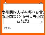 贵州民族大学有哪些专业，就业前景如何(贵大专业就业前景)