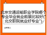北京交通运输职业学院哪个专业毕业就业前景比较好("北交职院就业好专业")