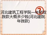 河北建筑工程学院一年财政拨款大概多少钱(河北建院年拨款)