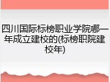 四川国际标榜职业学院哪一年成立建校的(标榜职院建校年)