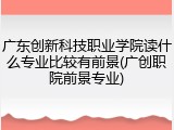 广东创新科技职业学院读什么专业比较有前景(广创职院前景专业)