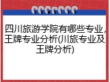 四川旅游学院有哪些专业，王牌专业分析(川旅专业及王牌分析)