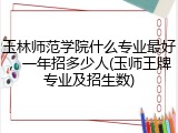 玉林师范学院什么专业最好，一年招多少人(玉师王牌专业及招生数)