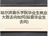 哈尔滨音乐学院毕业生就业大致去向如何(哈音毕业生去向)