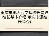 重庆电讯职业学院校长是谁,校长基本介绍(重庆电讯校长简介)