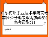广东梅州职业技术学院高考需多少分能录取呢(梅职院高考录取分)