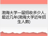 渤海大学一届招收多少人，最近几年(渤海大学近年招生人数)