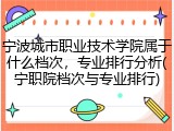 宁波城市职业技术学院属于什么档次，专业排行分析(宁职院档次与专业排行)