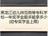 黑龙江幼儿师范高等专科学校一年奖学金最多能拿多少(幼专奖学金上限)