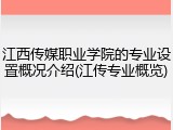 江西传媒职业学院的专业设置概况介绍(江传专业概览)