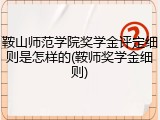 鞍山师范学院奖学金评定细则是怎样的(鞍师奖学金细则)