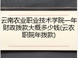 云南农业职业技术学院一年财政拨款大概多少钱(云农职院年拨款)