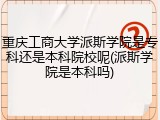 重庆工商大学派斯学院是专科还是本科院校呢(派斯学院是本科吗)