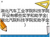 湖北汽车工业学院科技学院开设有哪些奖学和助学金(湖北汽院科技学院奖助学金)
