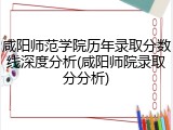 咸阳师范学院历年录取分数线深度分析(咸阳师院录取分分析)