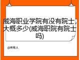 威海职业学院有没有院士，大概多少(威海职院有院士吗)