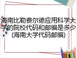 海南比勒费尔德应用科学大学的院校代码和邮编是多少(海南大学代码邮编)