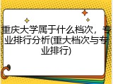 重庆大学属于什么档次，专业排行分析(重大档次与专业排行)