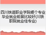 四川铁道职业学院哪个专业毕业就业前景比较好(川铁职院就业佳专业)