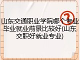 山东交通职业学院哪个专业毕业就业前景比较好(山东交职好就业专业)