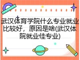 武汉体育学院什么专业就业比较好，原因是啥(武汉体院就业佳专业)
