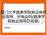 厦门大学嘉庚学院有没有就业指导，好就业吗(嘉庚学院就业指导及前景)
