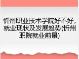 忻州职业技术学院好不好，就业现状及发展趋势(忻州职院就业前景)