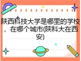 陕西科技大学是哪里的学校，在哪个城市(陕科大在西安)