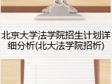 北京大学法学院招生计划详细分析(北大法学院招析)