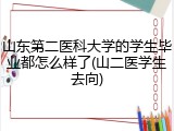 山东第二医科大学的学生毕业都怎么样了(山二医学生去向)