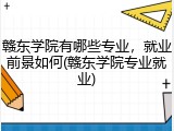 赣东学院有哪些专业，就业前景如何(赣东学院专业就业)