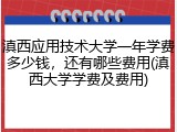 滇西应用技术大学一年学费多少钱，还有哪些费用(滇西大学学费及费用)