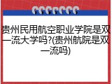 贵州民用航空职业学院是双一流大学吗?(贵州航院是双一流吗)