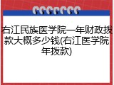 右江民族医学院一年财政拨款大概多少钱(右江医学院年拨款)