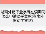 湖南外贸职业学院在读期间怎么申请助学贷款(湖南外贸助学贷款)