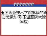玉溪职业技术学院就读的真实感觉如何(玉溪职院就读体验)