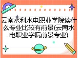 云南水利水电职业学院读什么专业比较有前景(云南水电职业学院前景专业)