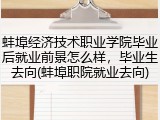蚌埠经济技术职业学院毕业后就业前景怎么样，毕业生去向(蚌埠职院就业去向)