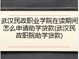 武汉民政职业学院在读期间怎么申请助学贷款(武汉民政职院助学贷款)