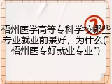 梧州医学高等专科学校哪些专业就业前景好，为什么("梧州医专好就业专业")