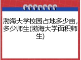 渤海大学校园占地多少亩，多少师生(渤海大学面积师生)