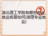 湖北理工学院有哪些专业，就业前景如何(湖理专业就业)