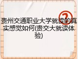 贵州交通职业大学就读的真实感觉如何(贵交大就读体验)