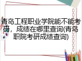青岛工程职业学院能不能考研，成绩在哪里查询(青岛职院考研成绩查询)