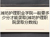 潍坊护理职业学院一般要多少分才能录取(潍坊护理职院录取分数线)