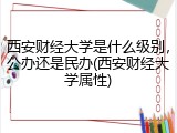 西安财经大学是什么级别，公办还是民办(西安财经大学属性)