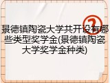 景德镇陶瓷大学共开设有哪些类型奖学金(景德镇陶瓷大学奖学金种类)